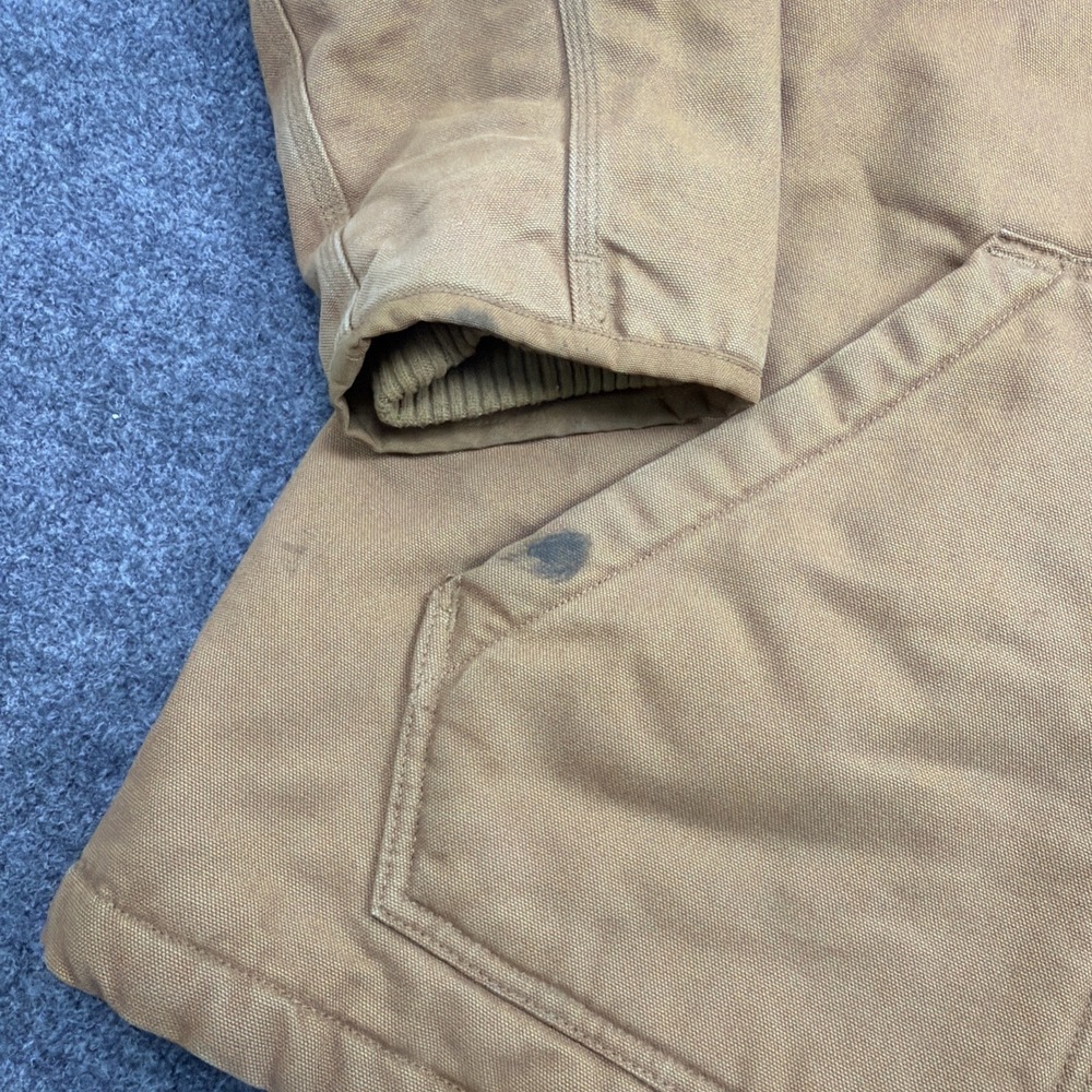 Carhartt Loose Fit Men XL Duck Canvas Sherpa Lined Jacket 0C4293-M Logo Brown - Picture 4 of 10